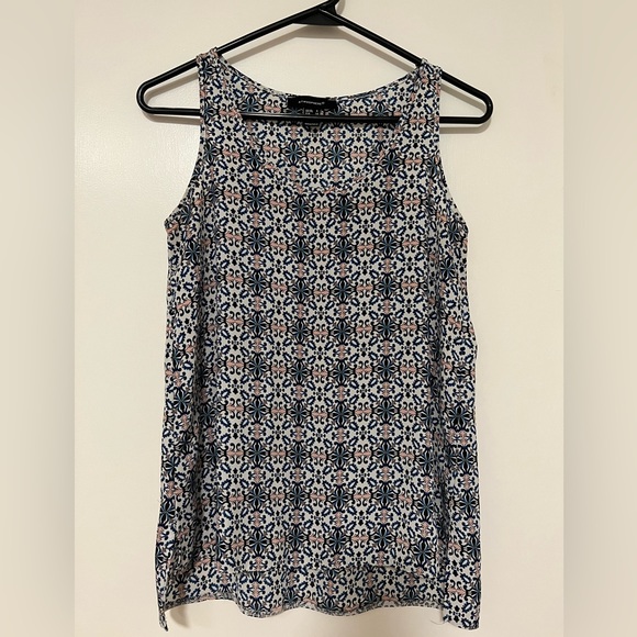 Atmosphere Sleeveless Shirt Tank Top Tile Print Womens Size 2 Summer Blouse - Picture 2 of 4